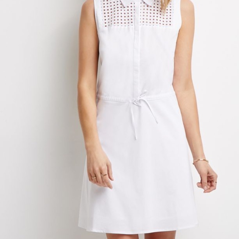 Forever 21 perforated yoke shirt dress